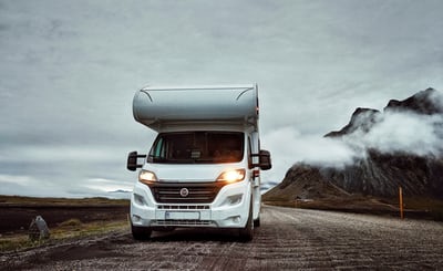 rv driving down the road