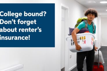 College student in off-campus apartment with renters insurance in Lancaster, Ohio