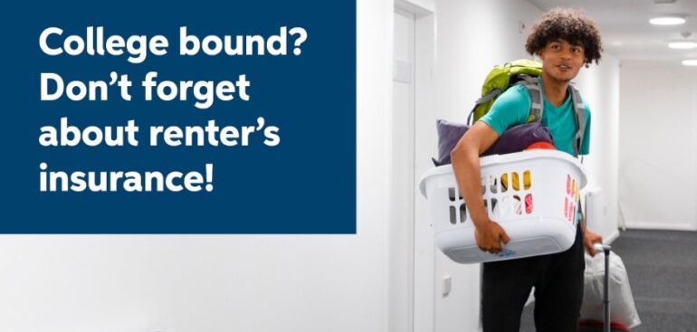 College student in off-campus apartment with renters insurance in Lancaster, Ohio